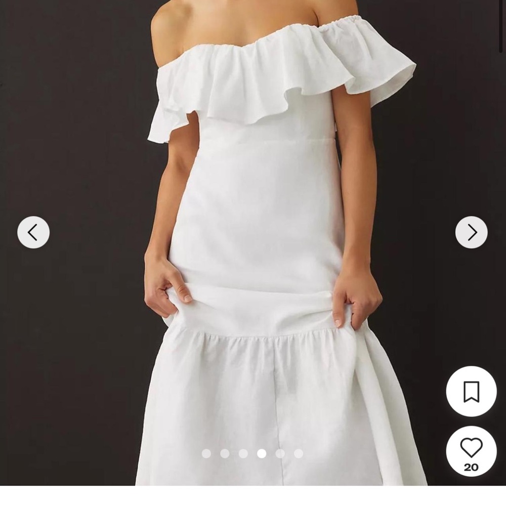 Reformation  White Off-Shoulder Dress